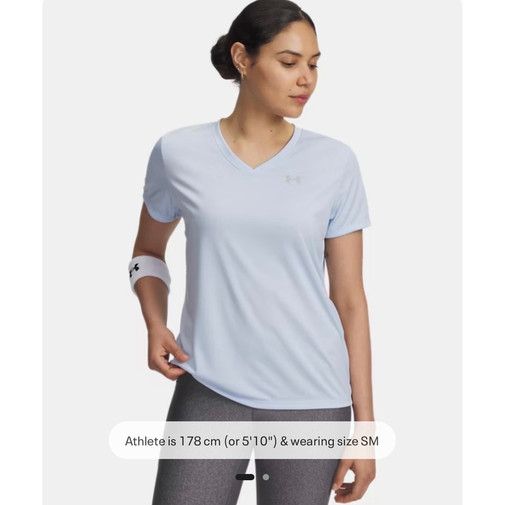 NEW Under Armour Women's 2XL Ice Blue Loose Short‎ Sleeve T-Shirt